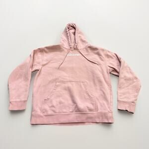 Glossier Womens Rose Pink Pullover Hoodie Pocket Sweatshirt Size M MEDIUM
